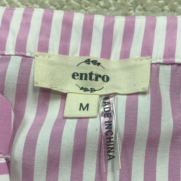 Entro Pink and White Striped Kids Dress Size M - Picture 9 of 16